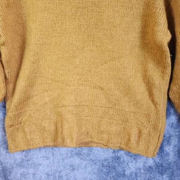 JW Anderson Uniqlo Wool Alpaca Blend Sweater Large Mustard Yellow Turtleneck EUC - Picture 2 of 8